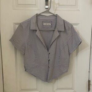 We The Free Blue and White Striped Shirt